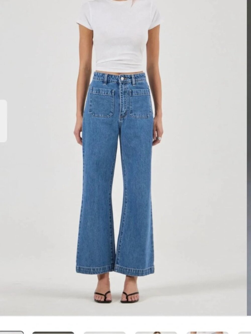 NWOT Rollas High Rise Wide Leg Sailor Jean Blue Sz 25